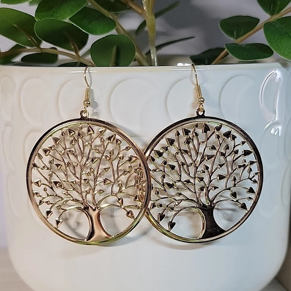 Tree of Life XL Medallion Drop Earrings - Picture 4 of 9